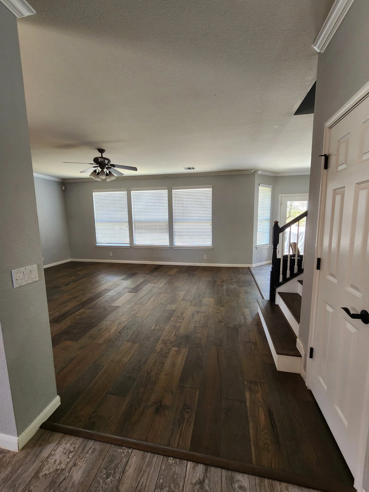Prefinished Hickory flooring and stairs installed in Round Rock Tx
