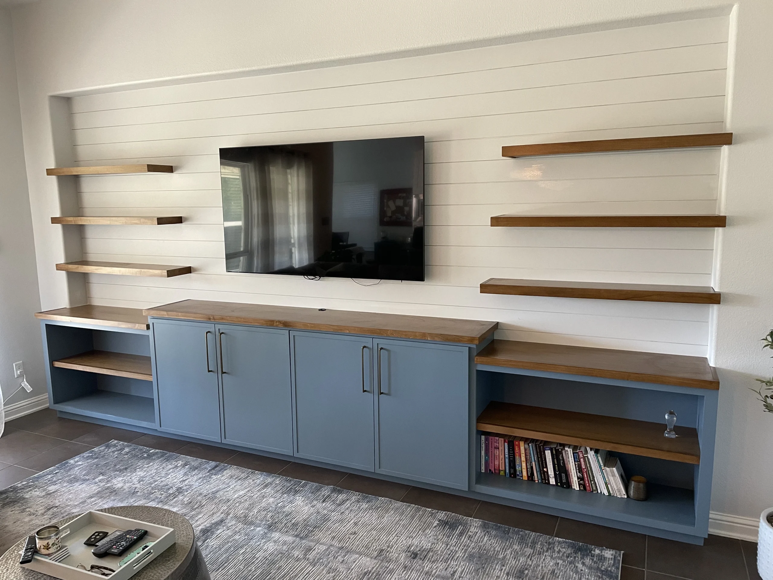 Floating shelves and custom cabinets Austin Texas