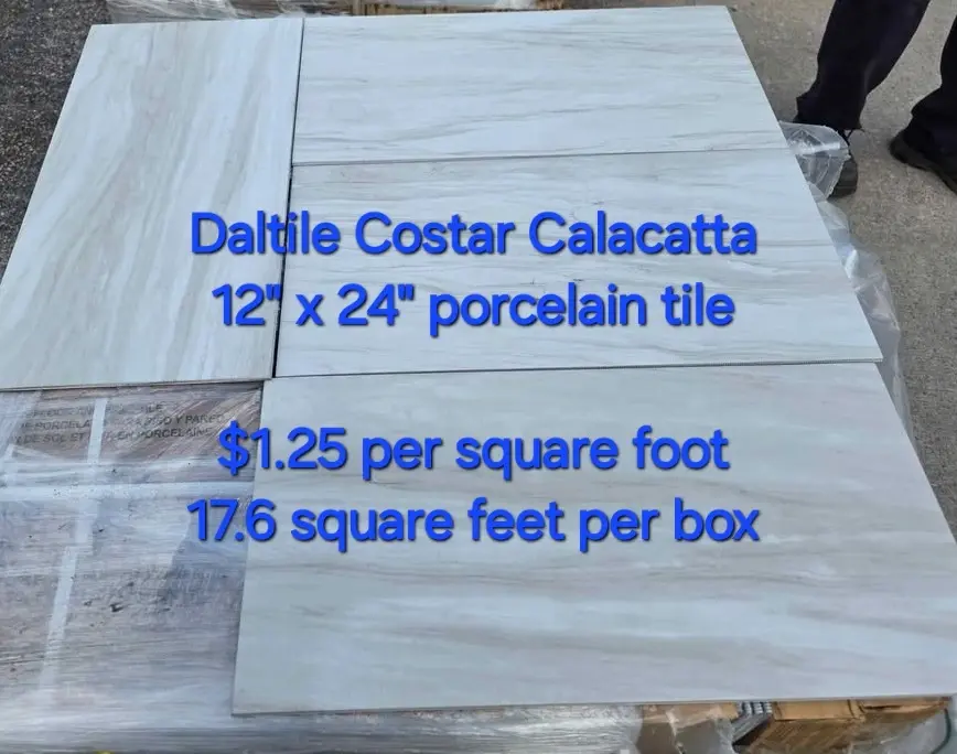 A photo of Daltile Costar Calacatta 12" x 24" porcelain tile for sale