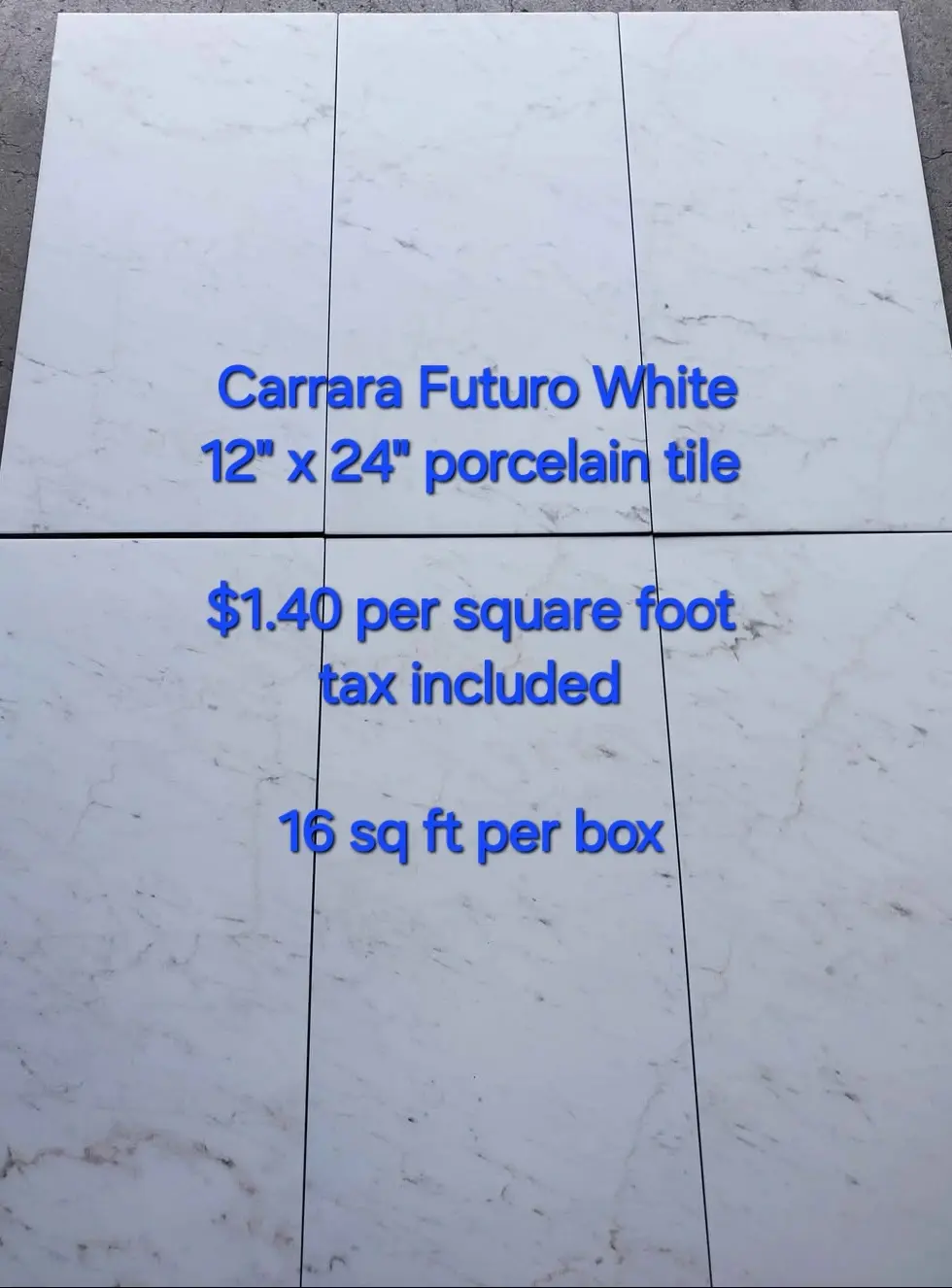 A photo of 12x24 Classica Futuro White tile for sale