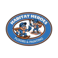 Habitat Heroes floors and painting logo