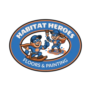 A photo of a Texas Star inlay in a hardwood floor done by The Habitat Heroes, an Austin floor and painting company