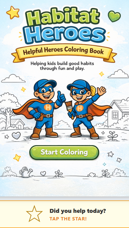 helpful heroes free online coloring book by habitat heroes floors and painting